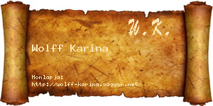 Wolff Karina névjegykártya